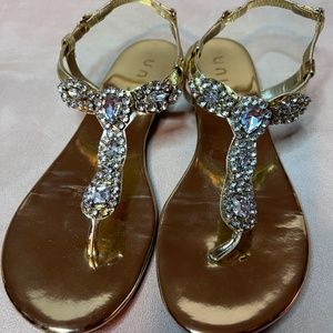 UNISA Gold Jeweled Sandal Size 8